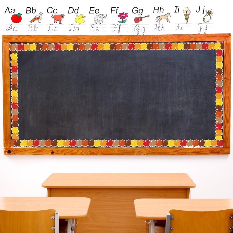 Whaline 32.8Ft Turkey Bulletin Board Border Colorful Thanksgiving Die Cut Trim Border Roll for Fall Season Classroom Chalkboard Wall Decor - Image 4